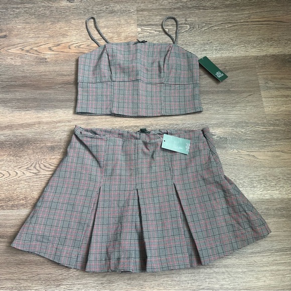Wild Fable Plaid Pleated Top and Skort Set - Picture 2 of 7